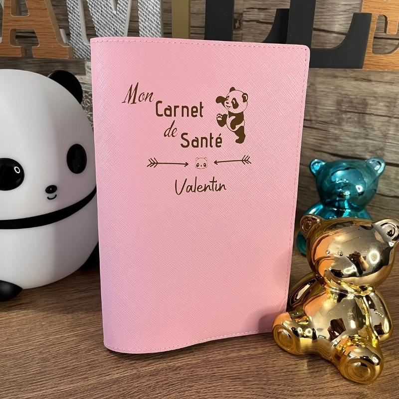 Protège Carnet de Santé Personnalisé Rose